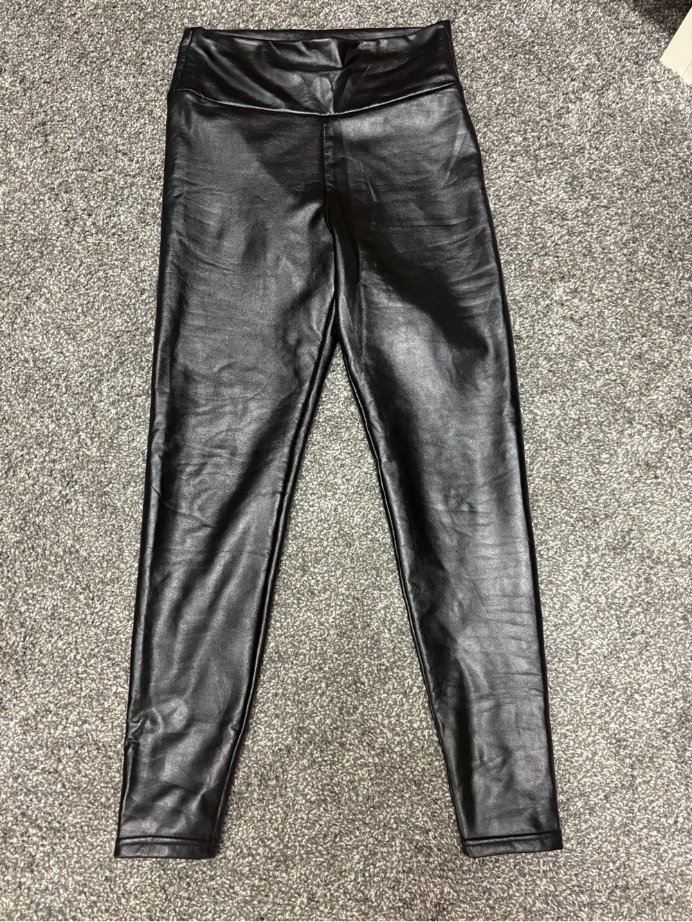 SPANX Black Faux Leather High-Waist Jeggings